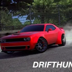 Mô tả ảnh: Giao diện game Drift Hunters với một chiếc xe đang drift