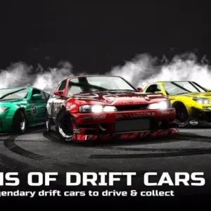 Mô tả hình ảnh: Giao diện Drift Legends 2 với một chiếc xe đang drift