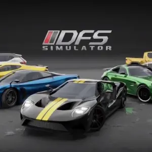 Mô tả hình ảnh: Giao diện game Drive for Speed Simulator với một chiếc xe thể thao màu đỏ đang di chuyển trên đường.