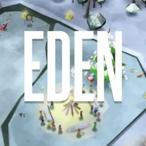 Mô tả hình ảnh: Hình ảnh giao diện game Eden: The Game với khung cảnh thiên nhiên tươi đẹp.
