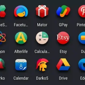 Mô tả hình ảnh: Banner quảng cáo Ergon Icon Pack với các icon đầy màu sắc