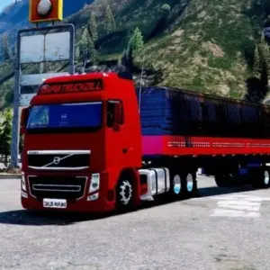 Mô tả hình ảnh về giao diện game Euro Truck Driver Real với một chiếc xe tải đang di chuyển trên đường