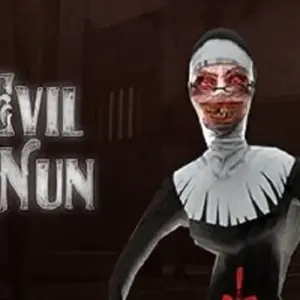 Mô tả hình ảnh: Hình ảnh giới thiệu game Evil Nun Maze với nhân vật ma sơ đứng giữa mê cung