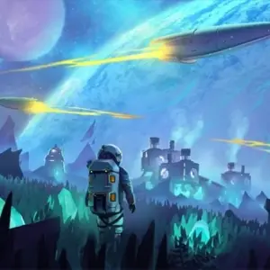Mô tả hình ảnh: Giao diện game ExoMiner với hình ảnh hành tinh và các công trình khai thác