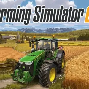 Mô tả hình ảnh: Giao diện game Farming Simulator 20 với hình ảnh máy kéo đang hoạt động trên đồng ruộng.