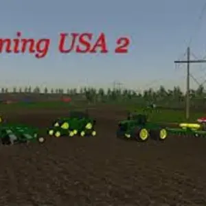 Mô tả hình ảnh: Giao diện game Farming USA 2 với cảnh quan nông trại rộng lớn
