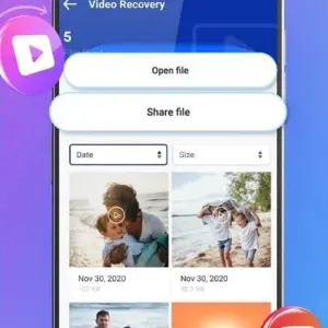 Mô tả hình ảnh: Giao diện chính của ứng dụng File Recovery & Photo Recovery trên điện thoại
