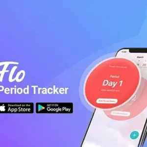Mô tả hình ảnh: Giao diện ứng dụng Flo Period & Pregnancy Tracker trên điện thoại.