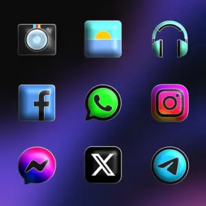 Mô tả ảnh: Giao diện ứng dụng FluOxigen 3D với nhiều icon đẹp mắt