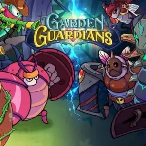 Mô tả hình ảnh: Giao diện game Garden Guardians TD với hình ảnh các loại cây và côn trùng chiến đấu.