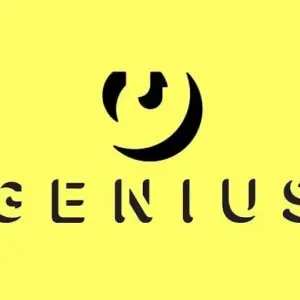Mô tả ảnh: Giao diện ứng dụng Genius với logo và nền đen.