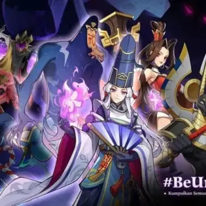 Mô tả hình ảnh: Giao diện game Gods of Myth với hình ảnh các vị thần và hiệu ứng chiến đấu hoành tráng
