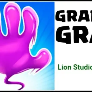 Mô tả hình ảnh: Giao diện game Grabby Grab với nhân vật chính có bàn tay co giãn đang chiến đấu