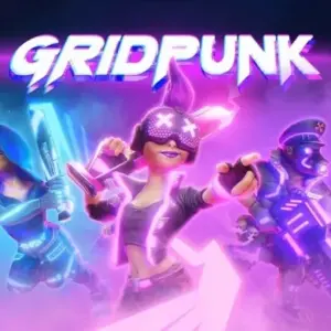 Mô tả ảnh: Giao diện game Gridpunk Battle Royale 3v3 PvP với hình ảnh robot chiến đấu.