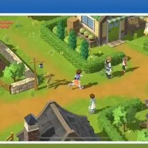 Mô tả hình ảnh: Giao diện game Harvest Moon với hình ảnh người chơi đang trồng trọt