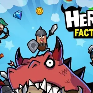 Mô tả ảnh: Giao diện game Hero Factory với hình ảnh các anh hùng đang chiến đấu.