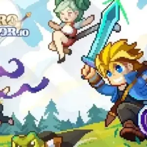 Mô tả ảnh: Hình ảnh gameplay của Hero Survivor.io với nhân vật chính đang chiến đấu với lũ quái vật.