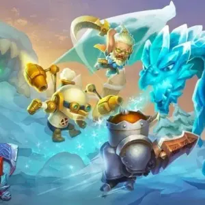 Mô tả hình ảnh: Giao diện game Heroes Legend: Idle Battle War với các nhân vật chiến đấu.