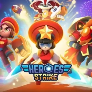 Mô tả ảnh: Giao diện chính của game Heroes Strike với hình ảnh các nhân vật trong game