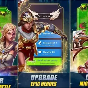 Mô tả ảnh: Hình ảnh giao diện game Hero's Fate với nhân vật chính và quái vật
