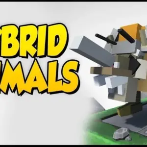 Mô tả ảnh: Hình ảnh giới thiệu game Hybrid Animals với một sinh vật lai giữa hươu cao cổ và ngựa vằn.