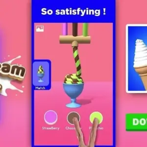Mô tả hình ảnh về giao diện game Ice Cream Inc. với hình ảnh kem tươi ngon và bắt mắt
