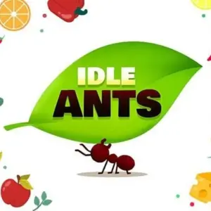 Mô tả hình ảnh: Hình ảnh game Idle Ants với một đàn kiến đang khiêng một miếng dưa hấu khổng lồ.