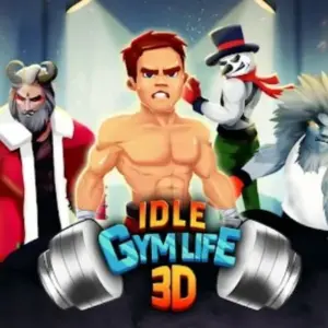 Mô tả ảnh: Giao diện game Idle Gym Life với hình ảnh nhân vật đang tập luyện.