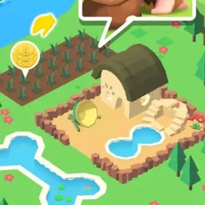 Mô tả hình ảnh: Hình ảnh giao diện game Idle Island với khung cảnh đảo thiên đường tươi đẹp.