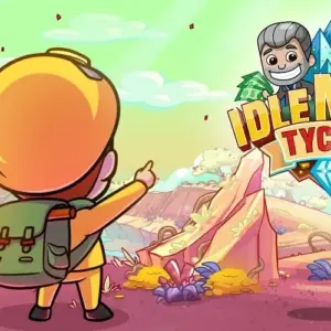 Mô tả hình ảnh: Giao diện game Idle Miner Tycoon với hình ảnh hoạt hình của các công nhân đang làm việc trong hầm mỏ.