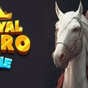 mô tả hình ảnh: Giao diện game Idle Royal Hero với nhân vật hiệp sĩ cưỡi ngựa