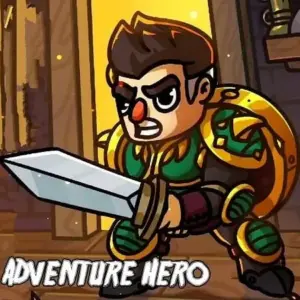 Mô tả ảnh: Hình ảnh giao diện game Idle RPG Adventure Hero với nhân vật chính và quái vật