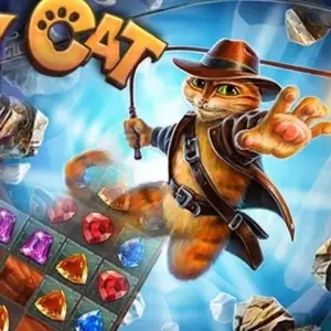 Mô tả hình ảnh: Indy Cat, chú mèo với chiếc mũ thám hiểm