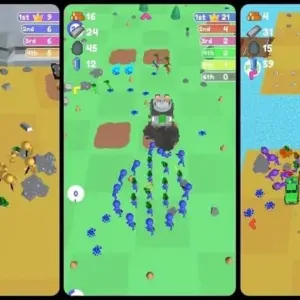 Alt text: Hình ảnh game Islands Control với giao diện chính hiển thị quân đội và đảo.