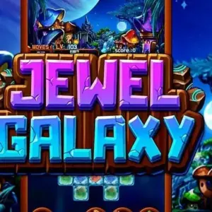 mô tả hình ảnh: Giao diện game Jewel Galaxy với các khối đá quý lấp lánh