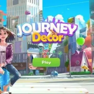 Alt text: Giao diện game Journey Decor với một căn phòng được trang trí đẹp mắt