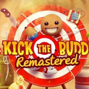 Mô tả hình ảnh: Hình ảnh game Kick the Buddy: Second Kick với nhân vật Buddy bị treo lên