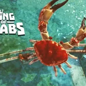 Mô tả hình ảnh: Một chú cua khổng lồ đang chiến đấu với một chú cua khác trong game King of Crabs