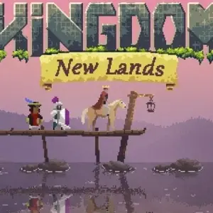 Mô tả hình ảnh về giao diện game Kingdom: New Lands với đồ họa pixel cổ điển