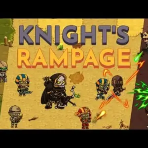Mô tả hình ảnh: Giao diện game Knight's Rampage với nhân vật chính đang chiến đấu với lũ skeleton.