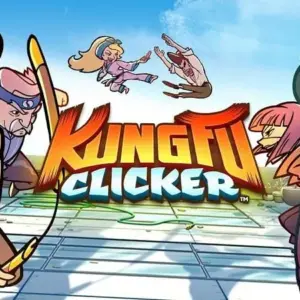 Mô tả hình ảnh: Giao diện Kung Fu Clicker với các nhân vật hoạt hình vui nhộn.