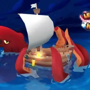 Mô tả hình ảnh: Giao diện chính của game Legendary Fish Hunter với hình ảnh một con tàu trên biển