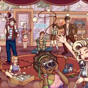 Mô tả hình ảnh: Giao diện chính của game Lily's Town với hình ảnh cô bé Lily đang tươi cười chào đón người chơi.