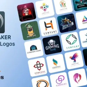 Mô tả hình ảnh: Giao diện chính của ứng dụng Logo Maker and 3D Logo Creator với nhiều mẫu logo đa dạng.