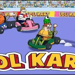 Mô tả hình ảnh: Giao diện game LoL Kart với hình ảnh xe đua đầy màu sắc và đường đua hấp dẫn.