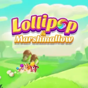 Mô tả hình ảnh: Giao diện game Lollipop & Marshmallow Match3 với các viên kẹo đầy màu sắc.