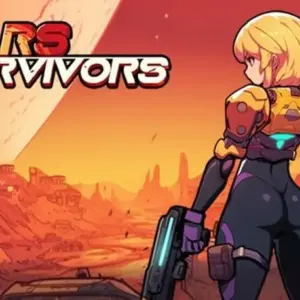 Mô tả hình ảnh: Hình ảnh giao diện game Mars Survivor với cảnh một phi hành gia đang chiến đấu với quái vật trên Sao Hỏa.