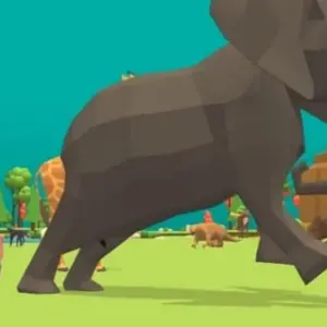 Mô tả ảnh: Hình ảnh giao diện game Merge Safari với nhiều loài động vật đáng yêu.