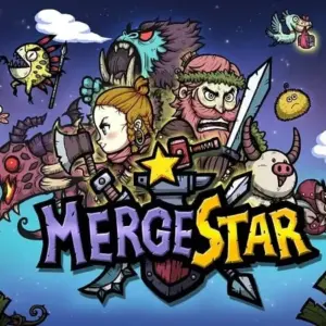 Mô tả hình ảnh: Giao diện game Merge Star với nhân vật chính và quái vật