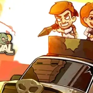 Mô tả hình ảnh: Giao diện game Mini Survival với nhân vật đang chiến đấu với zombie